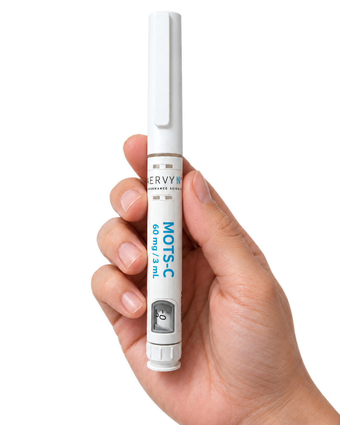 MOTS-C pen held in hand